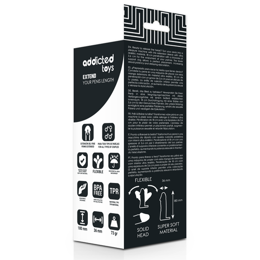 Podaljšek za penis Addicted Toys - 18 cm, bež