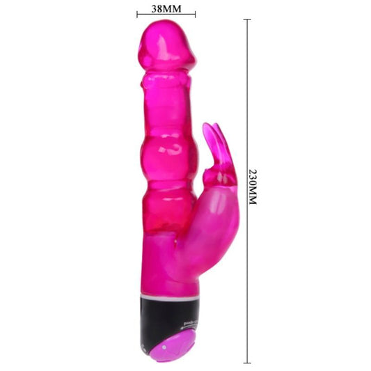 BAILE - VALOVI UŽITKA FANTAZIJSKI VIBRATOR Z LILA ZAJČKOM 23 CM