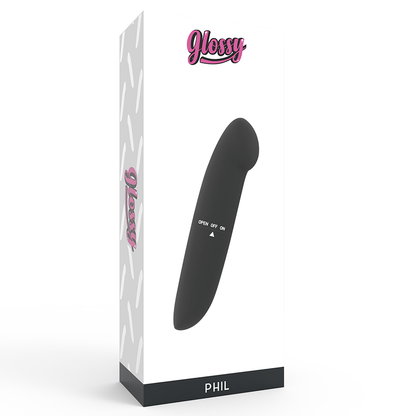 Manjši vibrator Glossy - Phil, črna
