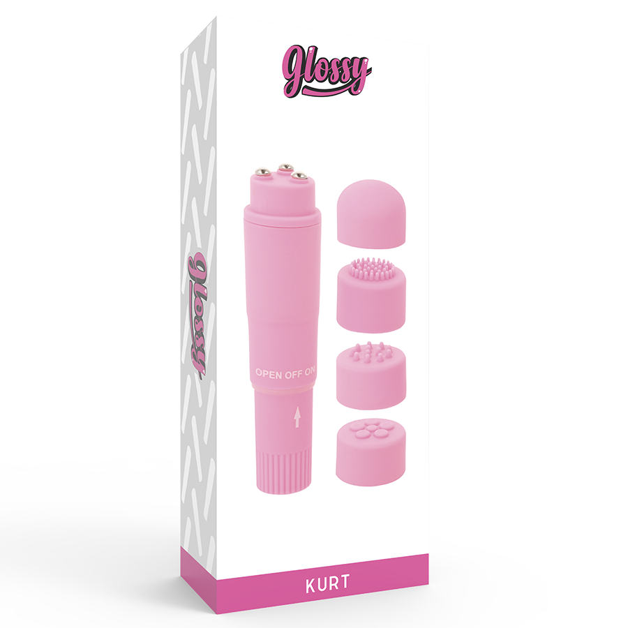 Manjši vibrator Glossy - Kurt, roza