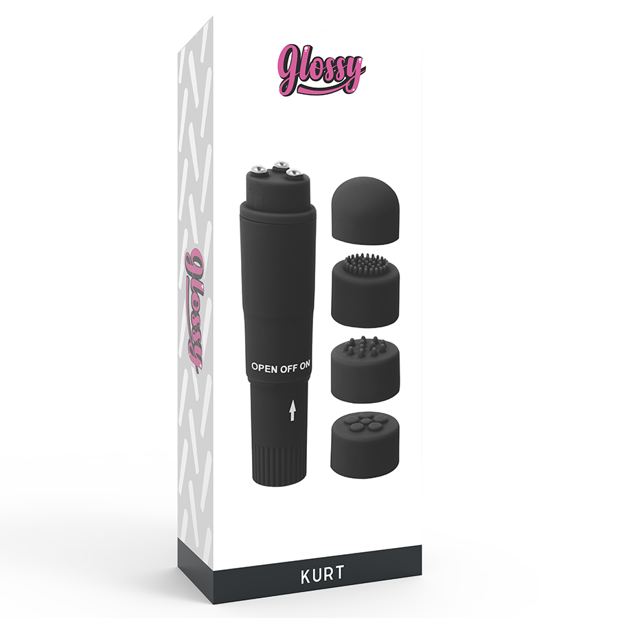 Manjši vibrator Glossy - Kurt, črna