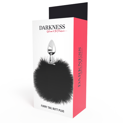 Analni čep z zajčjim repom Darkness, črna