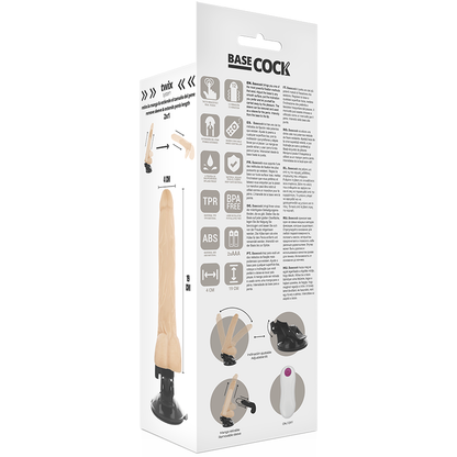 BASECOCK - REALISTIČNI VIBRATOR NA DALJINSKI UPRAVLJALNIK MESO 19 CM -O- 4 CM