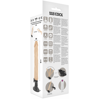 BASECOCK - REALISTIČNI VIBRATOR NA DALJINSKI UPRAVLJALNIK MESO 21 CM -O- 4 CM