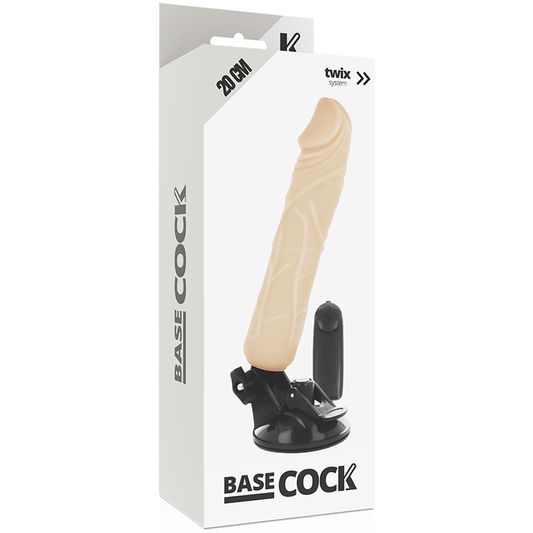 BASECOCK - REALISTIČNI VIBRATOR NA DALJINSKI UPRAVLJALNIK MESO 20 CM -O- 4 CM
