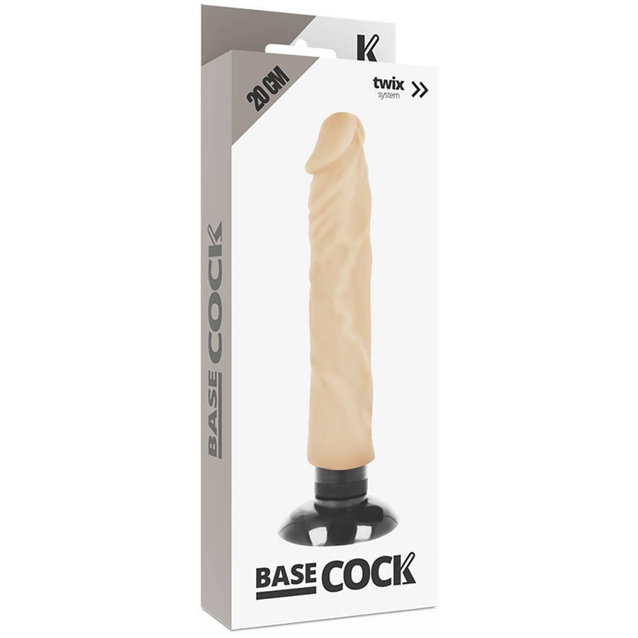 BASECOCK - REALISTIČNI VIBRATOR 2-1 MESO 20 CM -O- 4 CM