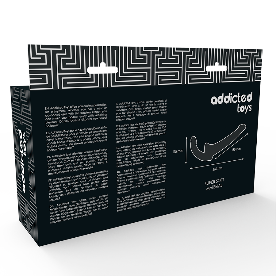 Strapless strap-on dildo Addicted Toys, črna