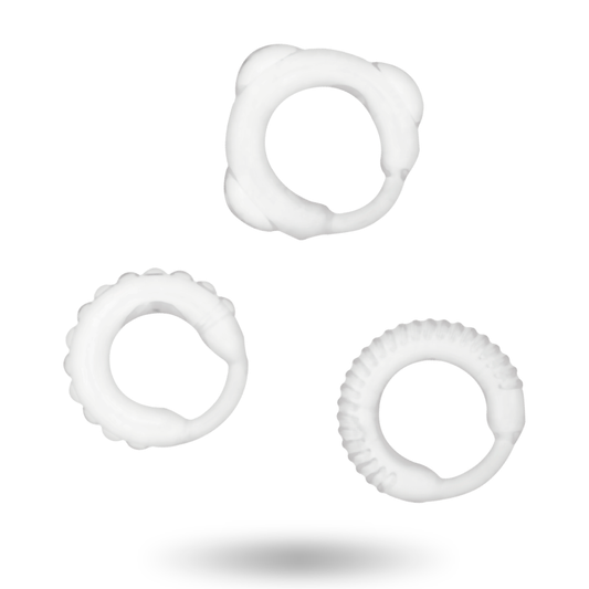 Set obročkov za penis Addicted Toys - C-Rings, prozorna