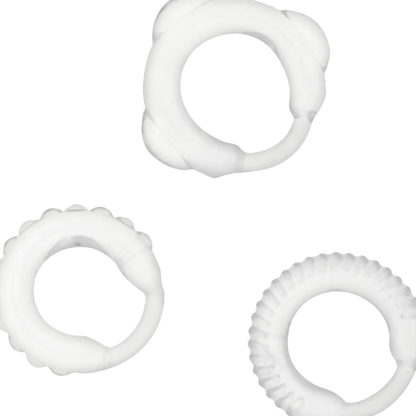 Set obročkov za penis Addicted Toys - C-Rings, prozorna