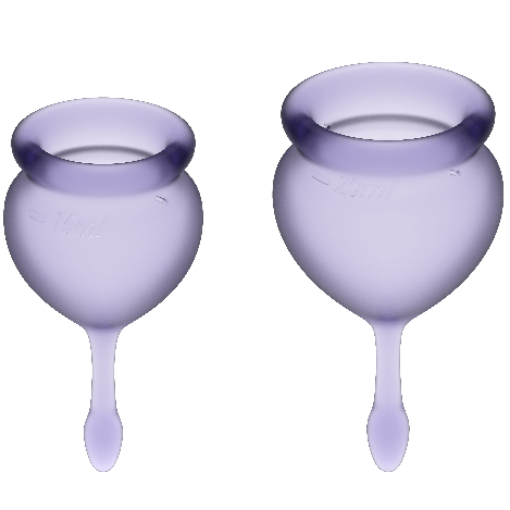 Menstrualna skodelica Satisfyer - Feel Good, 2x temno modra