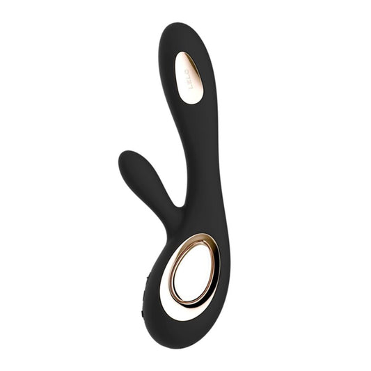 LELO - SORAYA VIBRATOR Z VALOVI ZAJČEK ČRNA