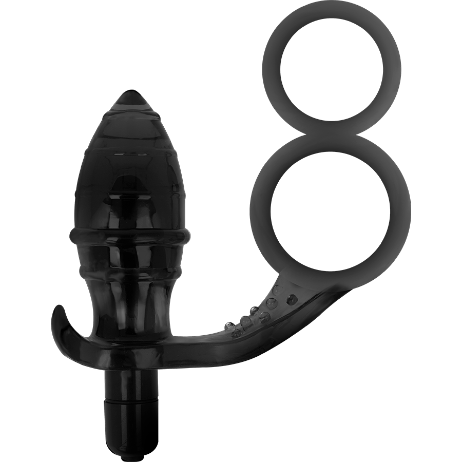 Analni čep z dvojnim obročkom za penis Addicted Toys 1