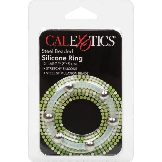 CALEXOTICS - JEKLENI SILIKONSKI OBROČEK S KROGLICAMI XL