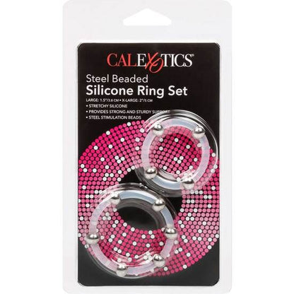 CALEXOTICS - KOMPLET SILIKONSKIH OBROČKOV Z JEKLENIMI KROGLICAMI