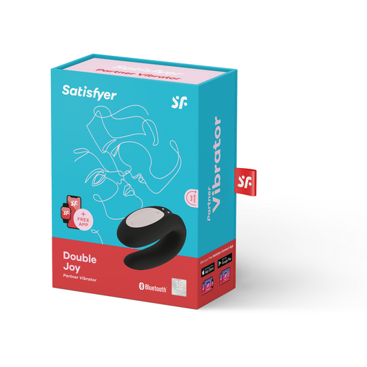 Vibrator za pare z aplikacijo Satisfyer - Double Joy, črna