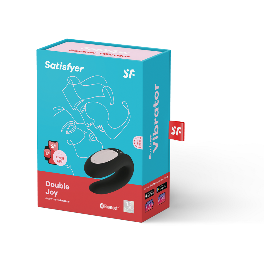 Vibrator za pare z aplikacijo Satisfyer - Double Joy, črna