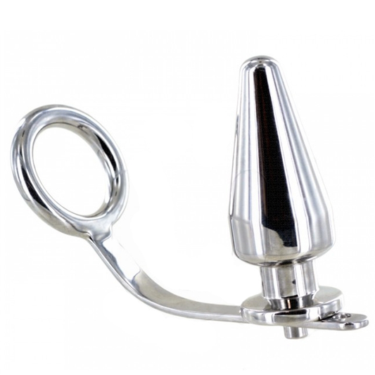 Analni čep z obročkom Metal Hard - Steel Ring, 4.5 cm