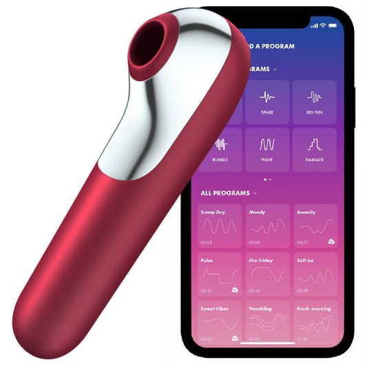 Stimulator klitorisa Satisfyer - Dual Love, rdeča