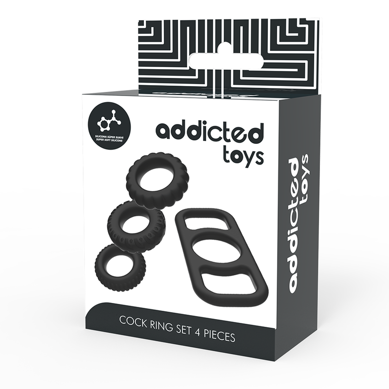 Komplet obročkov za penis Addicted Toys, 4 kos