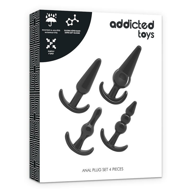 Komplet analnih čepov Addicted Toys, 4 kos
