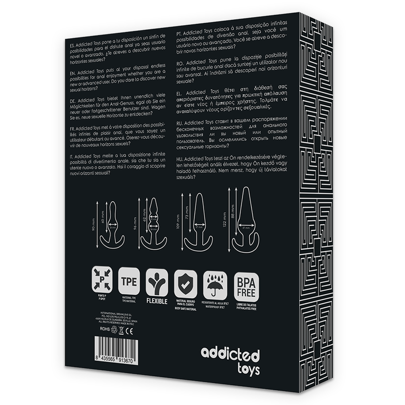 Komplet analnih čepov Addicted Toys, 4 kos