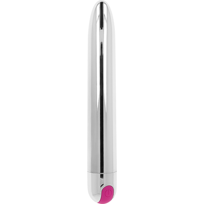 OHMAMA - AKUMULATORSKI SREBRNI VIBRATOR 10 NAČINOV 18,5 CM