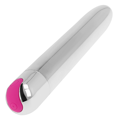 OHMAMA - AKUMULATORSKI SREBRNI VIBRATOR 10 NAČINOV 18,5 CM