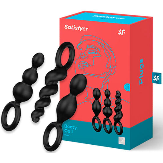 Set analnih kroglic Satisfyer - Booty Call, črna