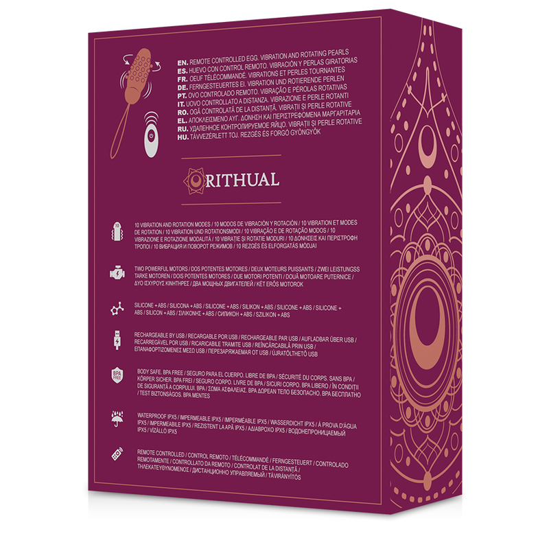 RITHUAL - SITA JAJCE DALJINSKI UPRAVLJALNIK VRTENJE KROGLIC + VIBRACIJA
