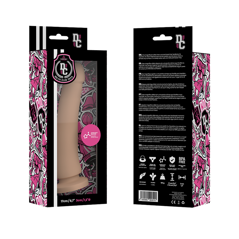 DELTA CLUB - IGRAČE DILDO NARAVNI MEDICINSKI SILIKON 17 CM -O- 3 CM