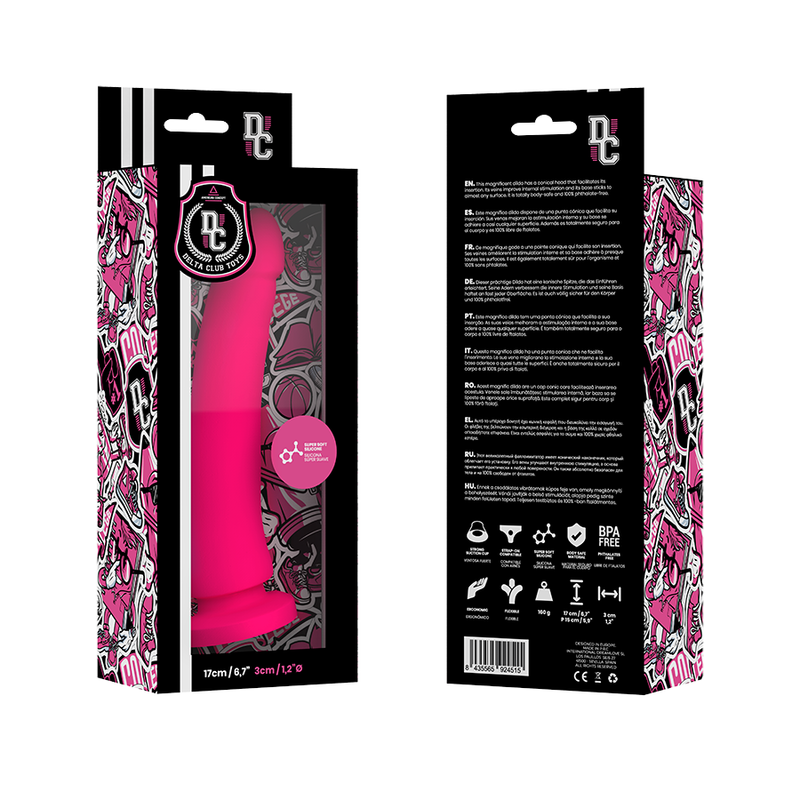 DELTA CLUB - IGRAČE ROZA DILDO MEDICINSKI SILIKON 17 CM -O- 3 CM