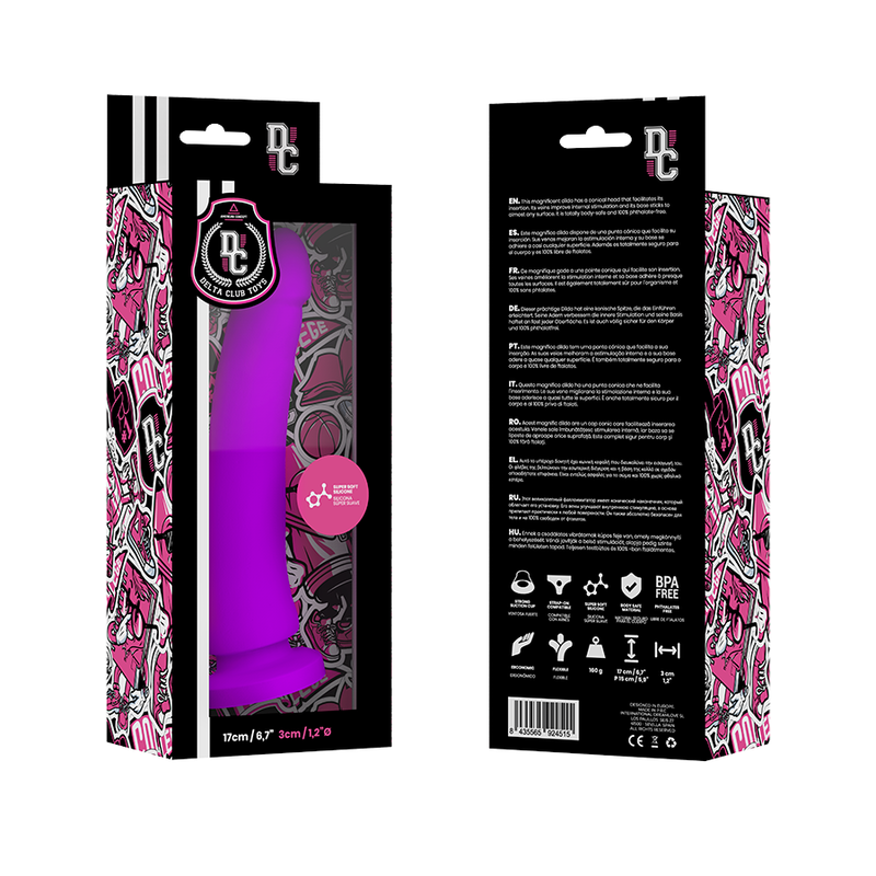 DELTA CLUB - IGRAČE LILA DILDO MEDICINSKI SILIKON 17 CM -O- 3 CM