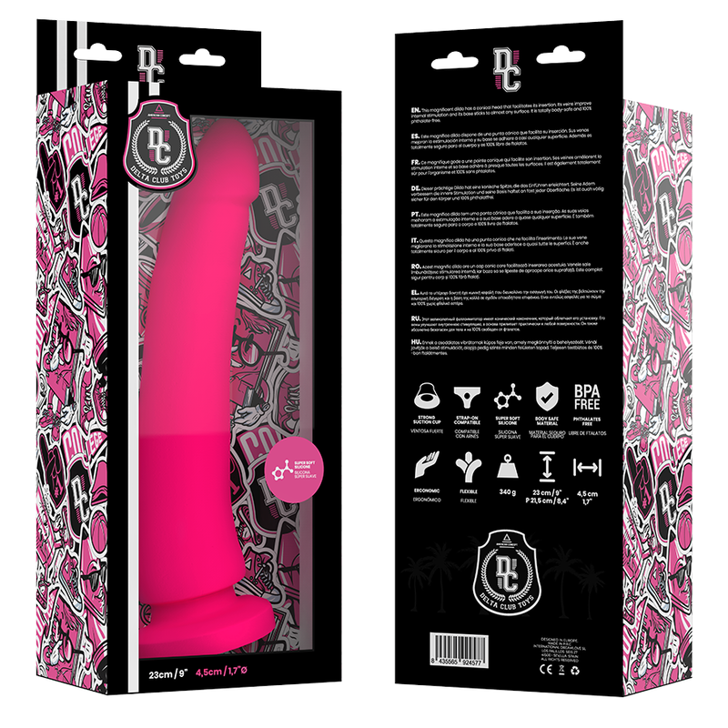 DELTA CLUB - IGRAČE ROZA DILDO MEDICINSKI SILIKON 23 CM -O- 4,5 CM