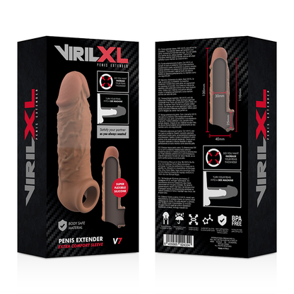 VIRILXL - TEKOČI SILIKON V7 RJAVI PODALJŠEK PENISA