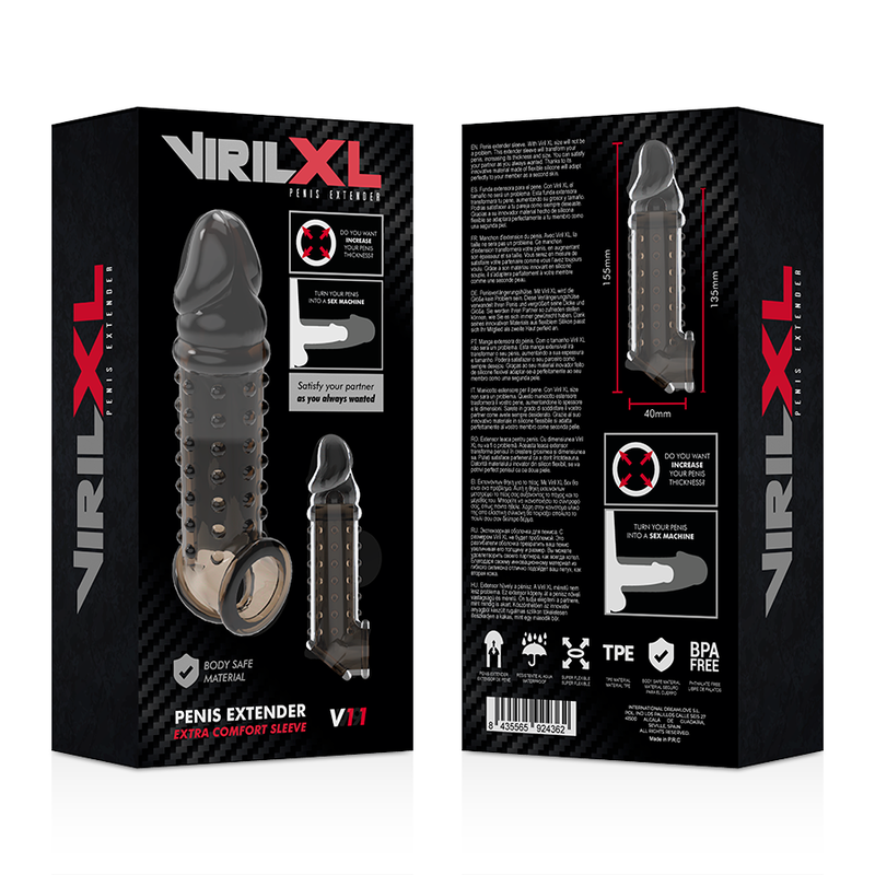 VIRILXL - PODALJŠEK ZA PENIS IN NOŽNICA V11 BLACK