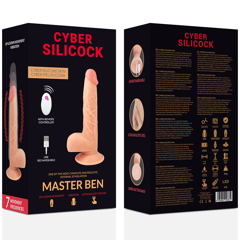 CYBER SILICOCK - DALJINSKI UPRAVLJALNIK REALISTIČNI MOJSTER BEN 23,88 CM -O- 4,3 CM