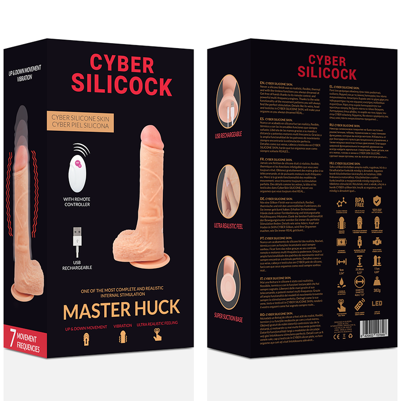 CYBER SILICOCK - DALJINSKI UPRAVLJALNIK REALISTIČNI MOJSTER HUCK 20,9 CM -O- 4 CM