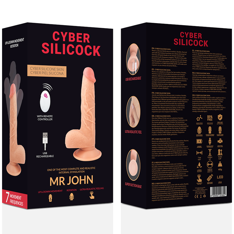 CYBER SILICOCK - DALJINSKI UPRAVLJALNIK REALISTIČNI GOSPOD JOHN 23,88 CM -O- 4,3 CM