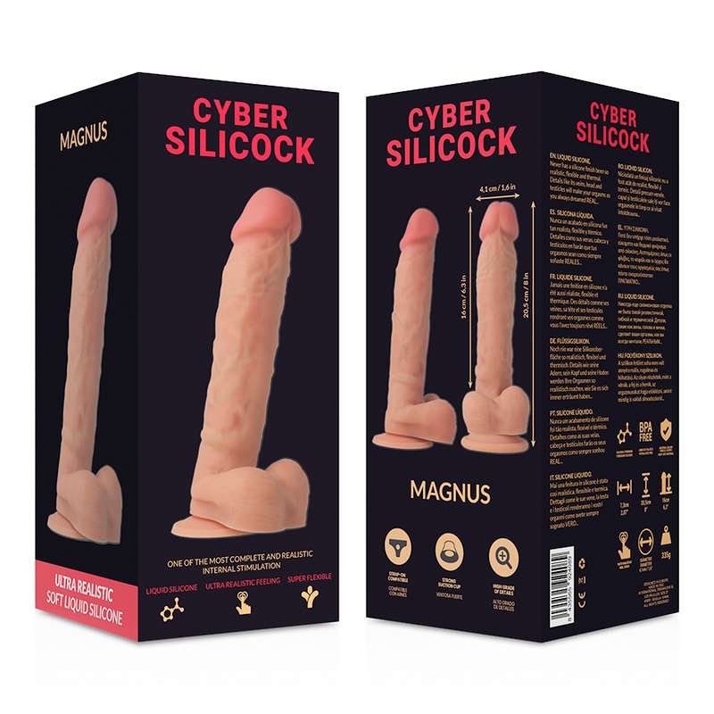 CYBER SILICOCK - ULTRA REALISTIČEN MEHAK TEKOČI SILIKONSKI DONG 20,5 CM -O- 4,1 CM